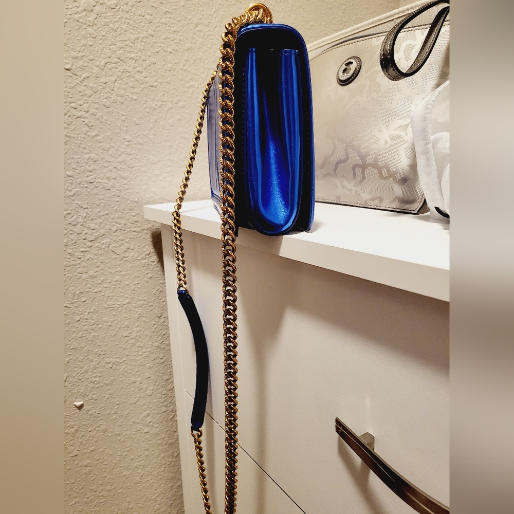 METALLIC BLUE and GOLD Dolce & Gabbana DEVOTION HANDBAG Crossbody - Picture 2 of 8
